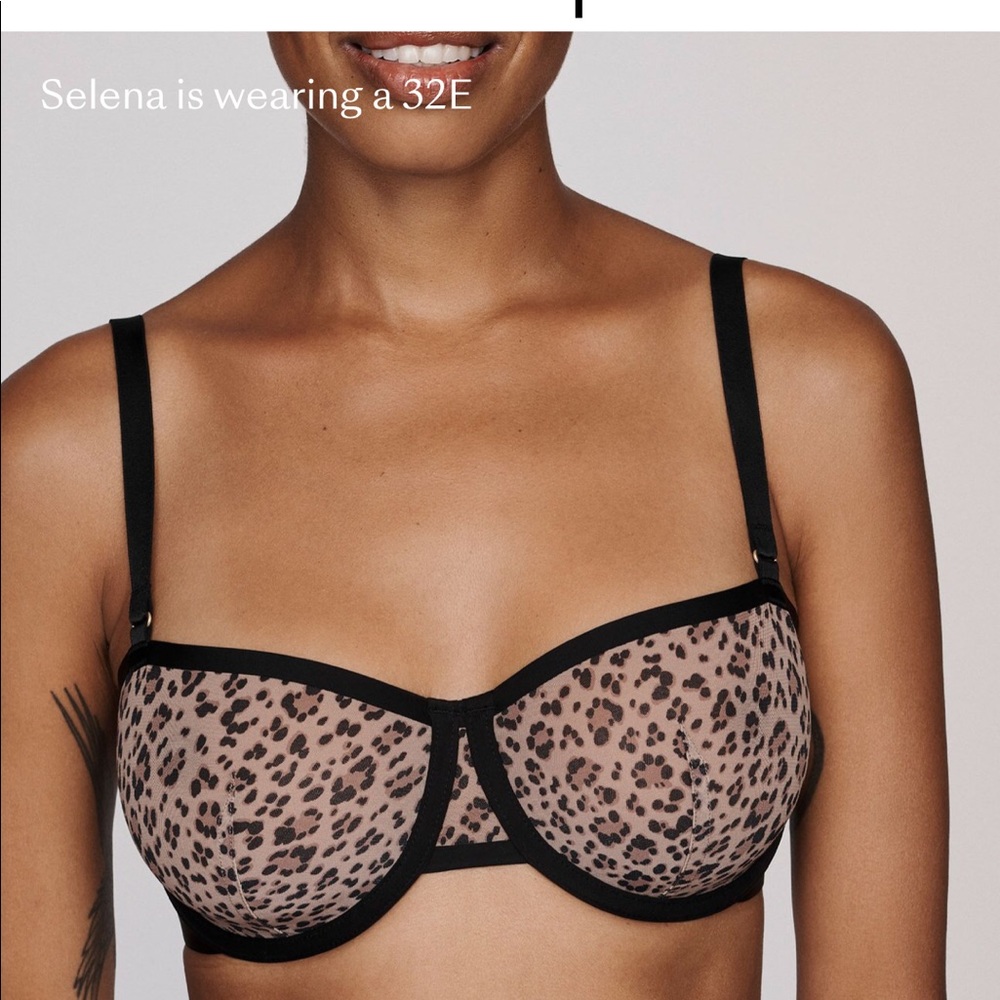 CUUP balconette bra 34b leopard print like new